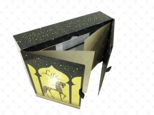 Rigid Box; UV Printing; Gold Foil Paper; Paper Tray Insert; Ribbon; Booklet Gift Set